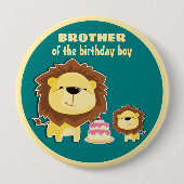 Niedlicher Löwe und Baby Cub Kindergeburtstag Button (Vorderseite)