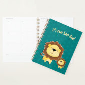 Niedlicher Löwe und Baby Cub Kindergeburtstag Planer (Anzeige)