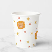 Niedlicher Löwe und Sterne. Funny Safari Baby Kind Pappbecher (Vorderseite)