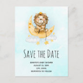 Niedlicher Löwe Wasserfarbe Save the Date Einladungspostkarte (Vorderseite)