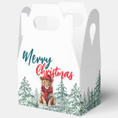 Niedlicher Löwe Weihnachtszoo Weihnachtsbaum Frohe Geschenkschachtel (Offen)