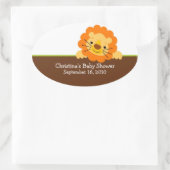 Niedlicher Löwenbaby-Aufkleber Ovaler Aufkleber (Tasche)