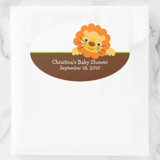 Niedlicher Löwenbaby-Aufkleber Ovaler Aufkleber (Tasche)
