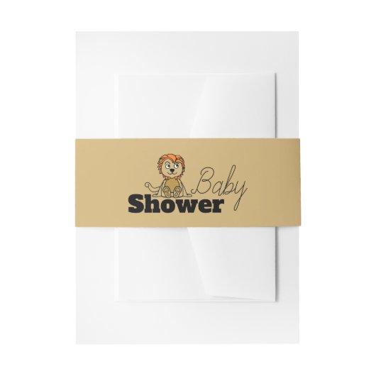 Niedlicher Löwengürtel, Babydusche Einladungsbanderole (Vorderseite Beispiel)