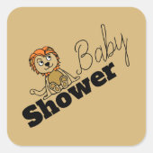 Niedlicher Löwengürtel, Babydusche Quadratischer Aufkleber (Vorderseite)