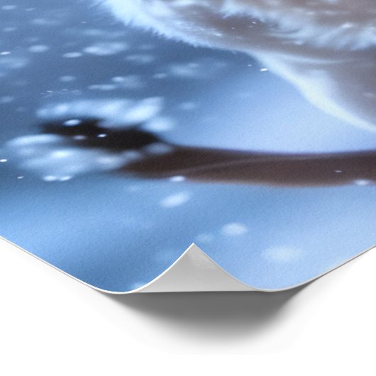 Niedlicher Löwengürtel im Schnee Poster (Ecke)