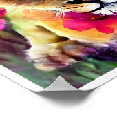 Niedlicher Löwengürtel umgeben von Blume Poster (Ecke)