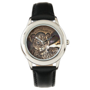 Niedlicher Löwenwürfel Armbanduhr