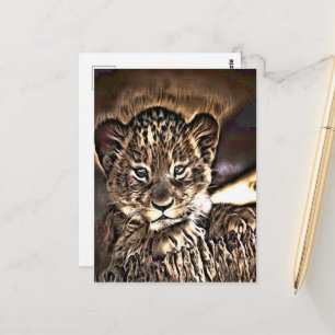 Niedlicher Löwenwürfel Postkarte