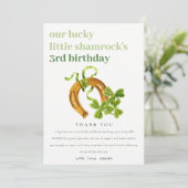 Niedlicher Lucky Kleeblatt St Patrick's Day Kinder Dankeskarte (Stehend Vorderseite)