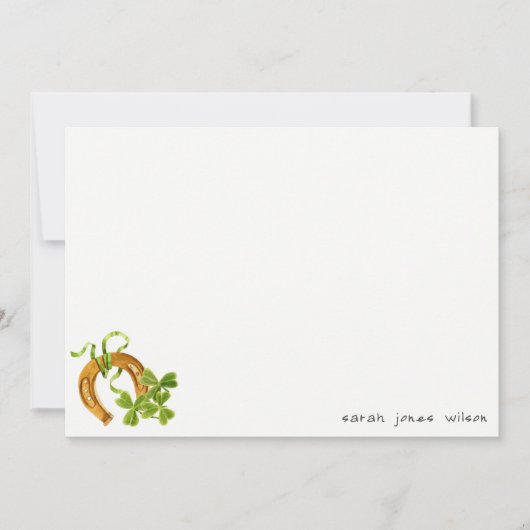 Niedlicher Lucky Kleeblatt St Patrick's Day Kinder Mitteilungskarte (Vorderseite)