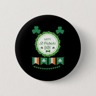 Niedlicher Lucky Rainbow Gnome Happy St Patricks D Button