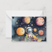 Niedlicher Luftraum Astronaut Dankeschön Karte (Rückseite)