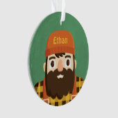 Niedlicher Lumberjack Bart Boy Personalisierter Or Ornament (Vorderseite)