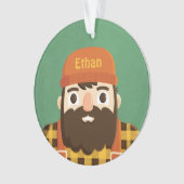 Niedlicher Lumberjack Bart Boy Personalisierter Or Ornament (Vorderseite)