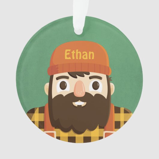 Niedlicher Lumberjack Bart Boy Personalisierter Or Ornament (Vorderseite)