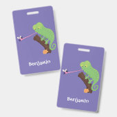 Niedlicher, lustig-grün-fröhlicher Chameleon-Carto Ausweis (Vorder- & Rückseite)