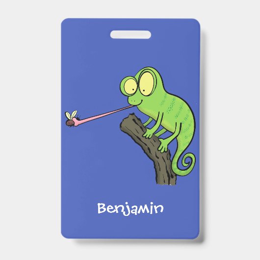 Niedlicher, lustig-grün-fröhlicher Chameleon-Carto Ausweis (Vorderseite)