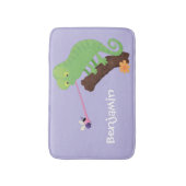 Niedlicher, lustig-grün-fröhlicher Chameleon-Carto Badematte (Vorderseite Vertikal)