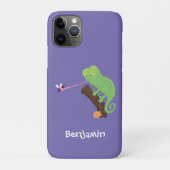 Niedlicher, lustig-grün-fröhlicher Chameleon-Carto Case-Mate iPhone Hülle (Rückseite)