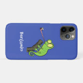 Niedlicher, lustig-grün-fröhlicher Chameleon-Carto Case-Mate iPhone Hülle (Rückseite (Horizontal))