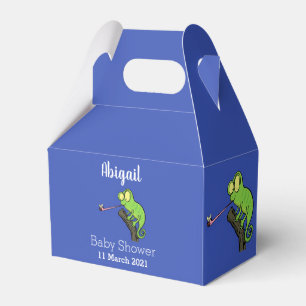 Niedlicher, lustig-grün-fröhlicher Chameleon-Carto Geschenkschachtel