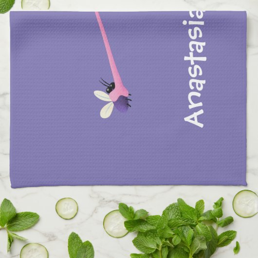 Niedlicher, lustig-grün-fröhlicher Chameleon-Carto Geschirrtuch (Gefaltet)