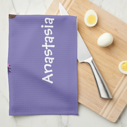 Niedlicher, lustig-grün-fröhlicher Chameleon-Carto Geschirrtuch (Viertel Falte)