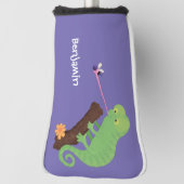 Niedlicher, lustig-grün-fröhlicher Chameleon-Carto Golf Headcover (Rotieren 90)