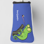 Niedlicher, lustig-grün-fröhlicher Chameleon-Carto Golf Headcover (Rotieren 90)
