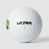 Niedlicher, lustig-grün-fröhlicher Chameleon-Carto Golfball (Logo)