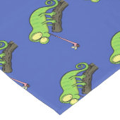 Niedlicher, lustig-grün-fröhlicher Chameleon-Carto Kurzer Tischläufer (Ecke)