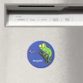 Niedlicher, lustig-grün-fröhlicher Chameleon-Carto Magnet (In Situ (Geschirrspüler))