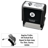 Niedlicher, lustig-grün-fröhlicher Chameleon-Carto Permastempel (Beispiel)