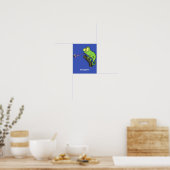 Niedlicher, lustig-grün-fröhlicher Chameleon-Carto Poster (Küche)