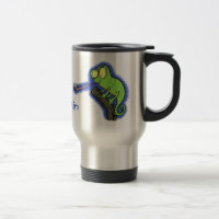 Niedlicher, lustig-grün-fröhlicher Chameleon-Carto