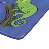 Niedlicher, lustig-grün-fröhlicher Chameleon-Carto Schneidebrett (Ecke)