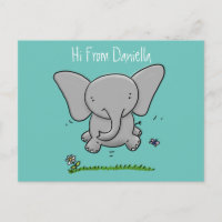 Niedlicher lustiger Baby Elefant Illustrator Carto