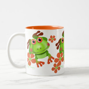 Niedlicher lustiger Baum-Frosch Zweifarbige Tasse
