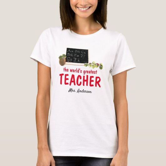 Niedlicher, lustiger bester Lehrer je angepasster  T-Shirt (Vorderseite)