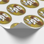 Niedlicher lustiger Cartoon Cheburashka Bär mit Sc Geschenkpapier (Ecke)