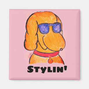 Niedlicher lustiger Cartoon-Hund Magnet