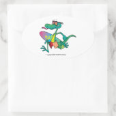 niedlicher, lustiger Cartoon Ovaler Aufkleber (Tasche)