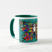 Niedlicher lustiger Catterfly Kunst CAT u. Tasse (Vorderseite Links)