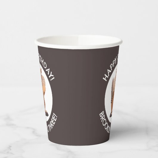 Niedlicher lustiger Chipmunk Cartoon personalisier Pappbecher (Links)