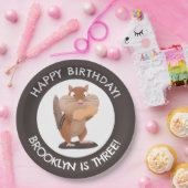 Niedlicher lustiger Chipmunk Cartoon personalisier Pappteller (Party)