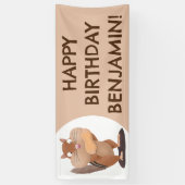 Niedlicher lustiger Chipmunk personalisierter Cart Banner (Vertikal)