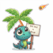 niedlicher, lustiger Dinosaurier Aufkleber (Vorderseite)