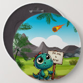 niedlicher, lustiger Dinosaurier Button (Vorne & Hinten)