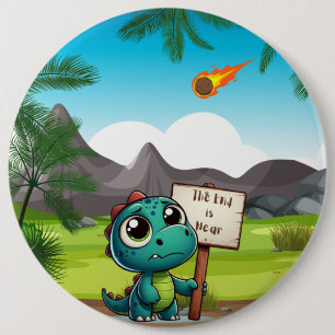 niedlicher, lustiger Dinosaurier Button